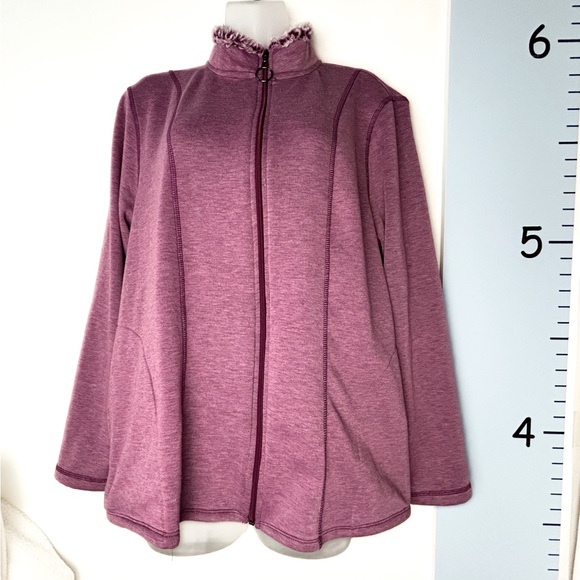 Cuddle Duds Purple Full Zip Plush Sleepwear Jacket Large - Picture 1 of 10